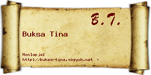 Buksa Tina névjegykártya
